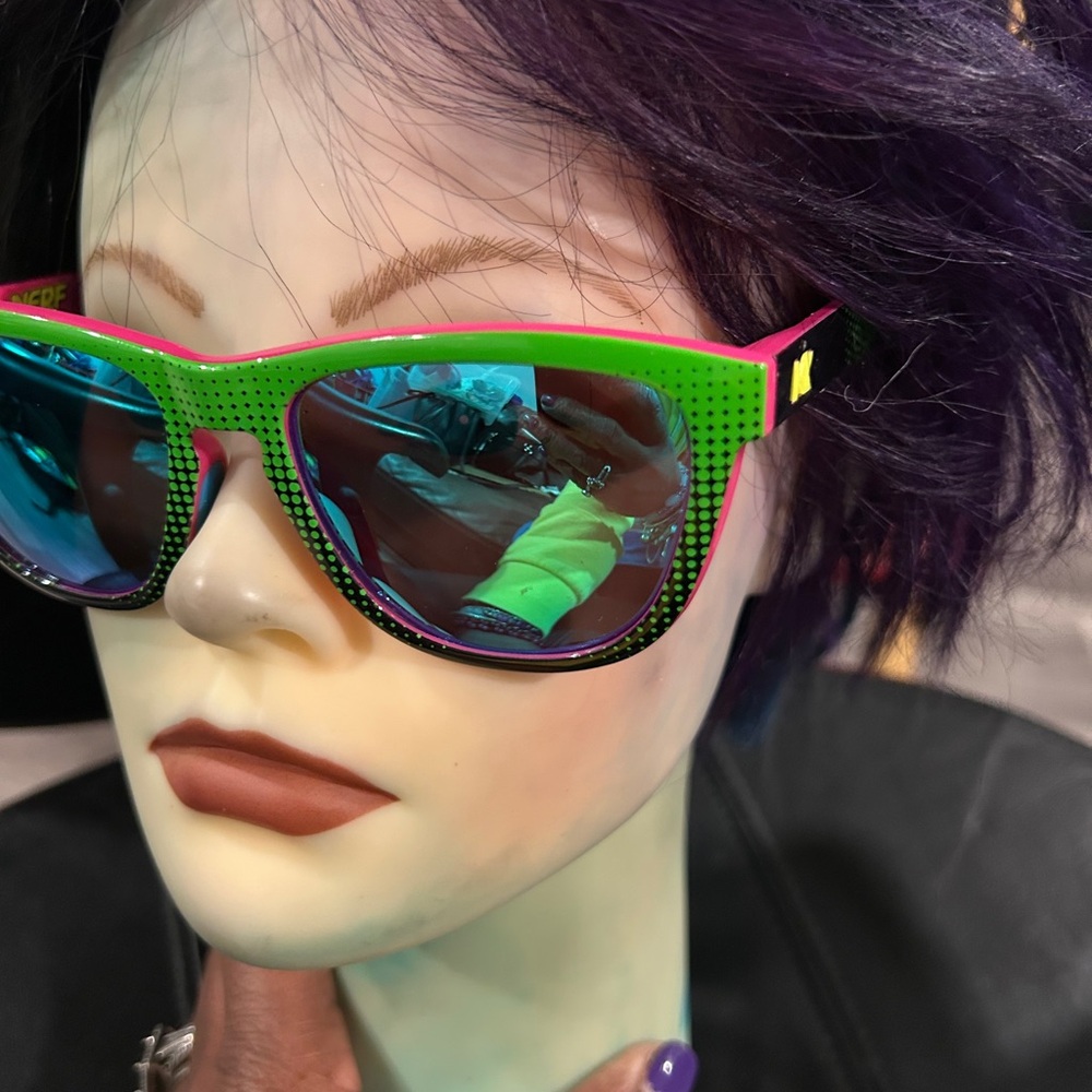 Knockaround Nerf Funky Green and Pink Sunglasses